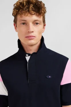 Maillot Bleu Fonce Colorblock A Broderies Xv De France