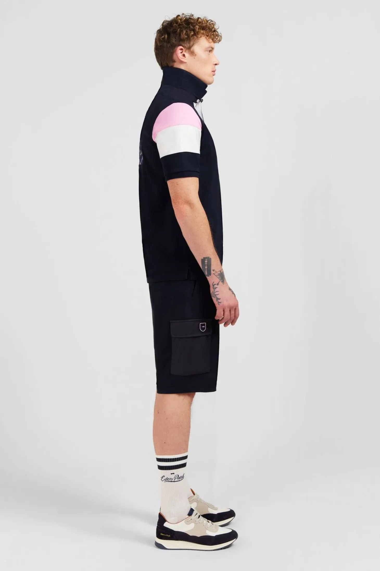 Maillot Bleu Fonce Colorblock A Broderies Xv De France