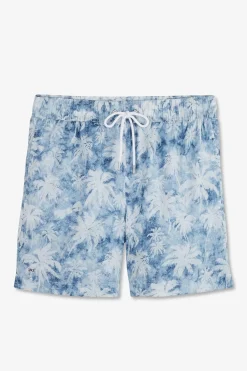 Maillot De Bain Bleu Imprime Palmiers