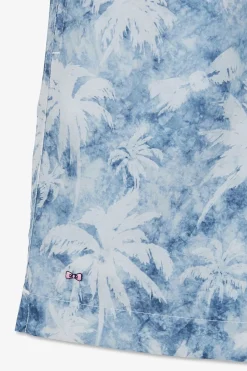 Maillot De Bain Bleu Imprime Palmiers