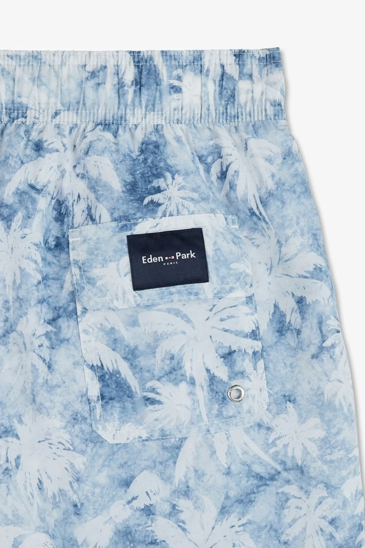 Maillot De Bain Bleu Imprime Palmiers