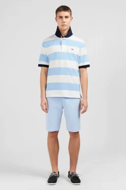 Maillot Raye Bleu Clair A Manches Courtes