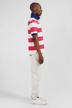 Maillot Raye Rouge A Manches Courtes
