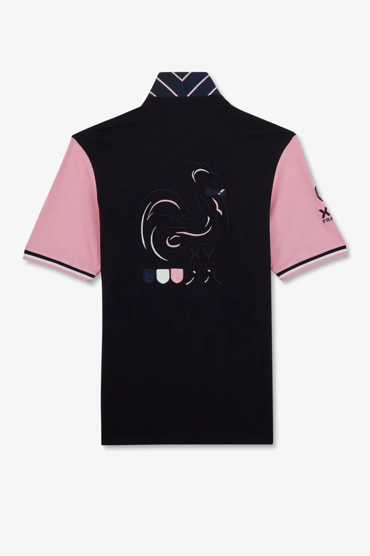 Maillot Rose Colorblock A Broderie Coq Au Dos