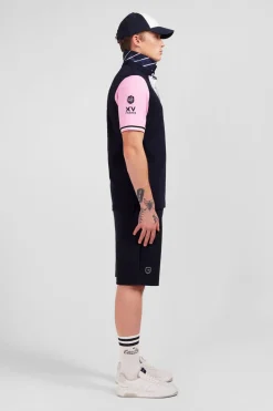 Maillot Rose Colorblock A Broderie Coq Au Dos