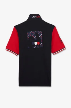 Maillot Rouge Colorblock A Broderie Coq Au Dos