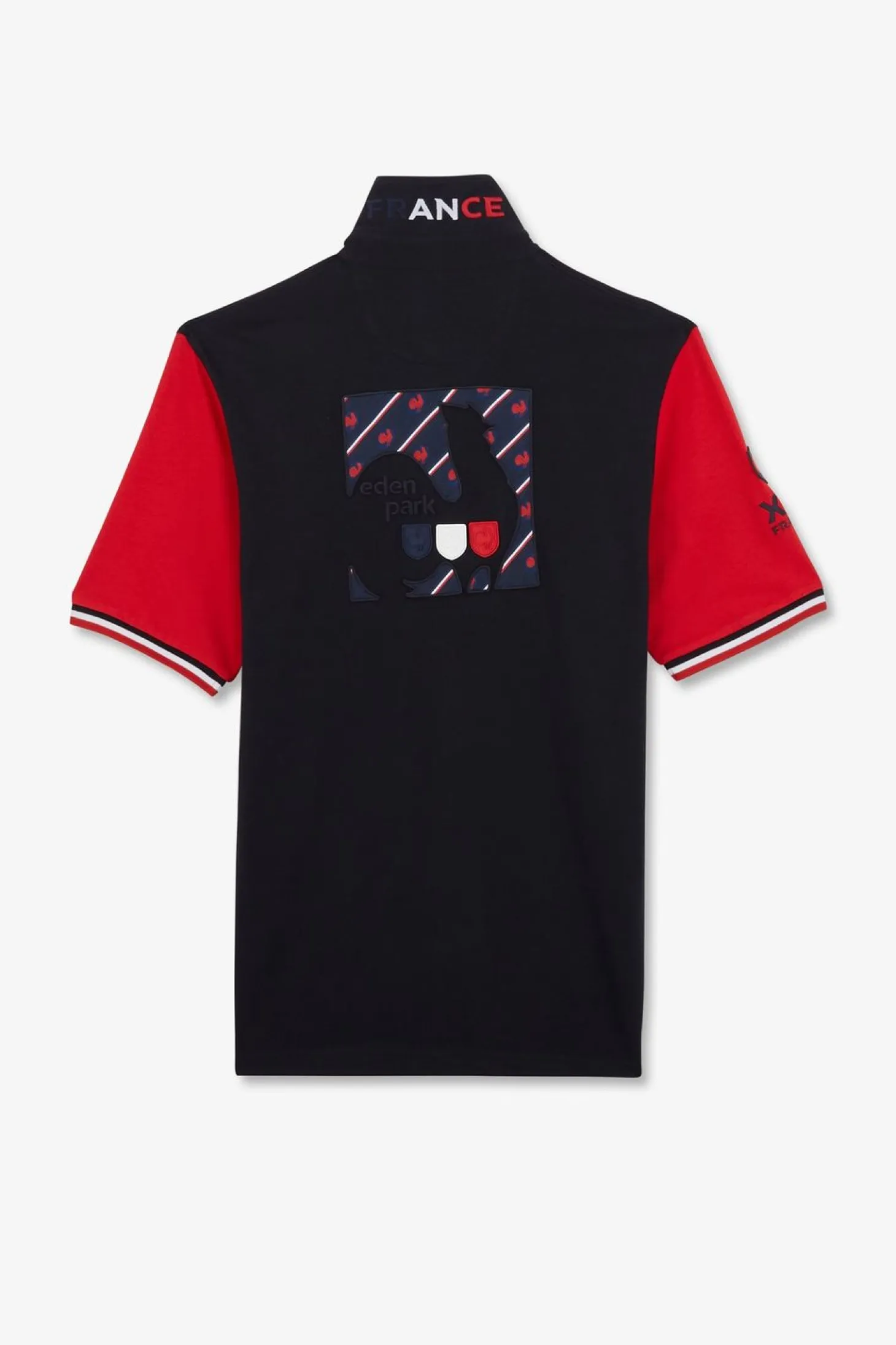 Maillot Rouge Colorblock A Broderie Coq Au Dos