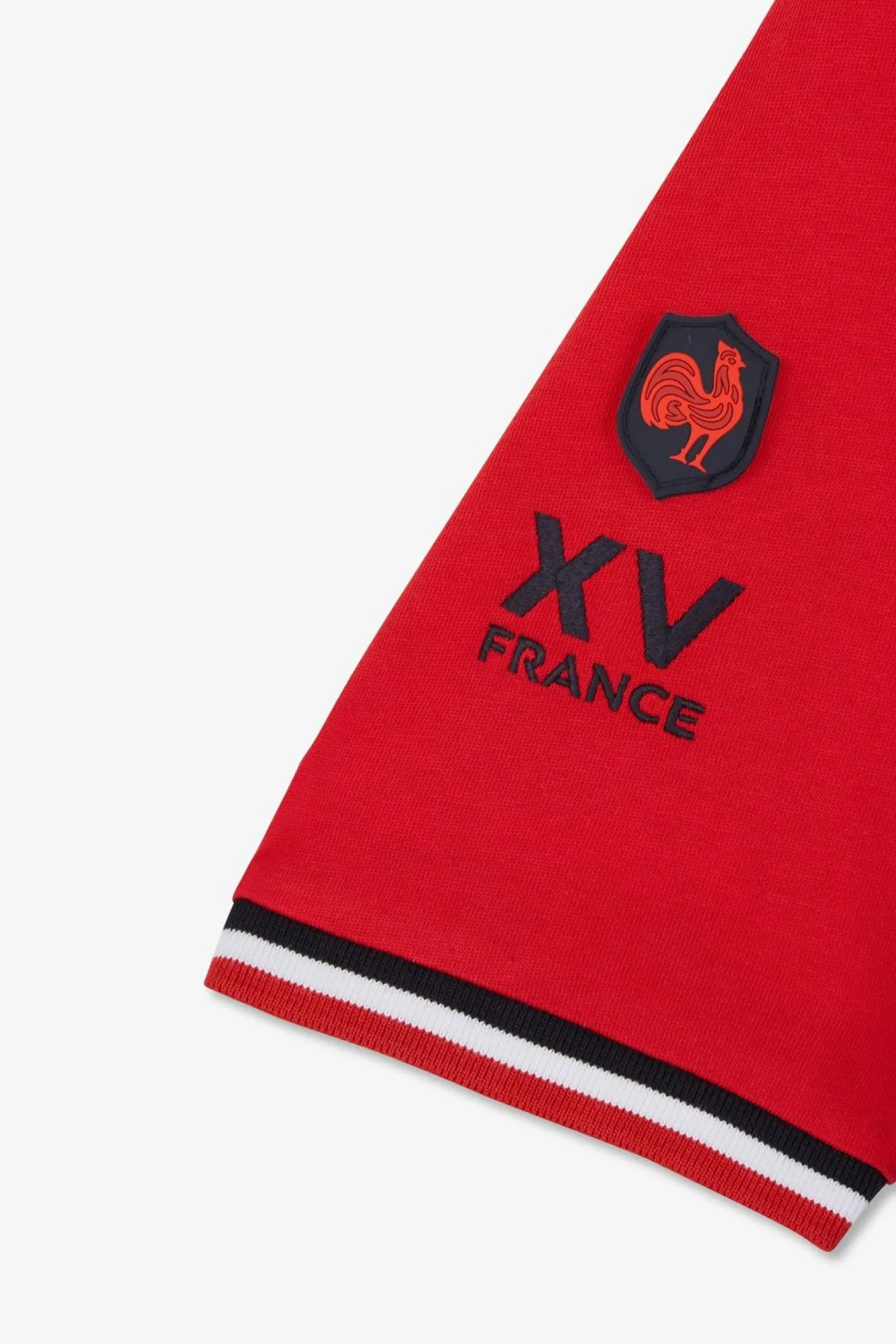 Maillot Rouge Colorblock A Broderie Coq Au Dos