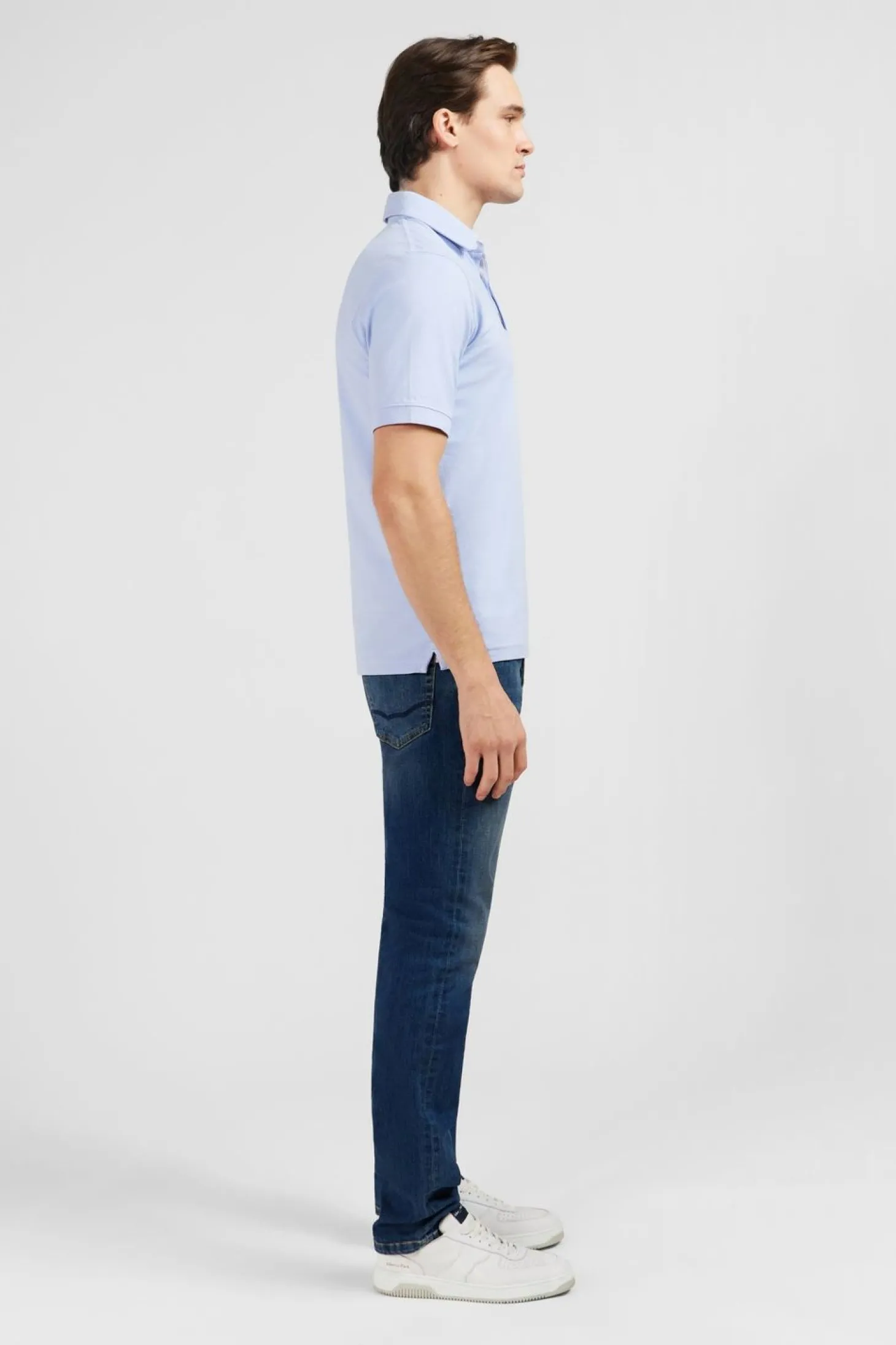 Maillot Uni Bleu Clair En Jersey