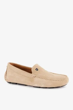 Mocassins Beiges En Cuir Suede