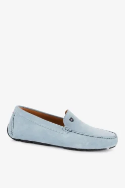 Mocassins Bleu Ciel En Cuir Suede