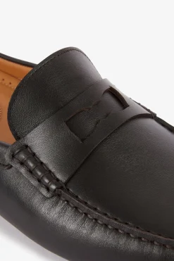 Mocassins Marrons Fonces En Cuir