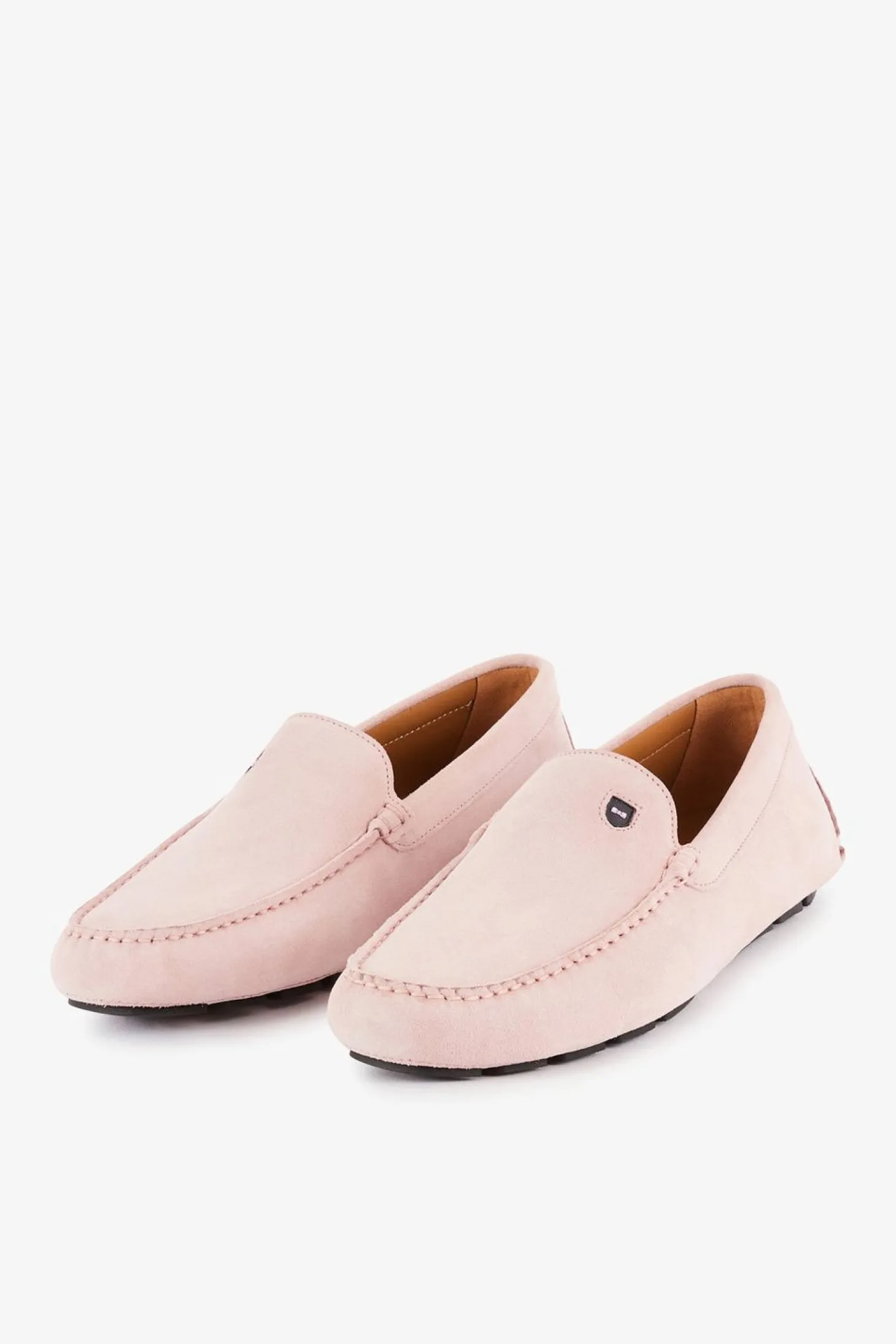 Mocassins Roses En Cuir Suede