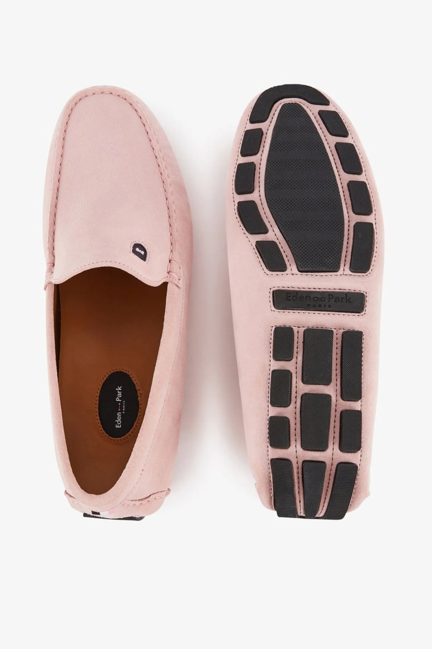 Mocassins Roses En Cuir Suede