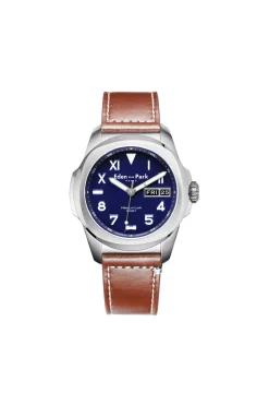Montre A Quartz En Cuir Marron