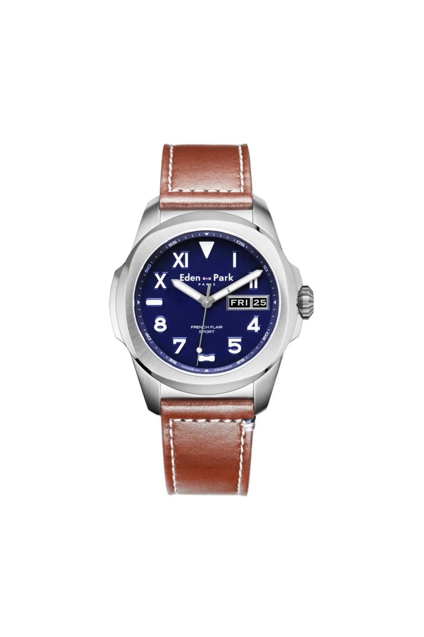 Montre A Quartz En Cuir Marron