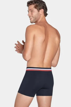 Pack De 2 Boxers Bleu Ciel Et Bleu Uni Ceinture Contrastante