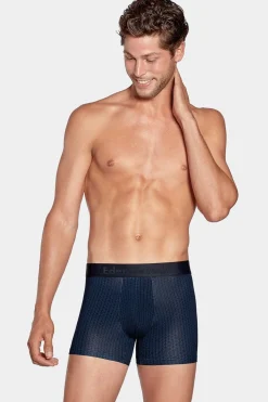 Pack De 2 Boxers Bleu Details Motifs Et Uni