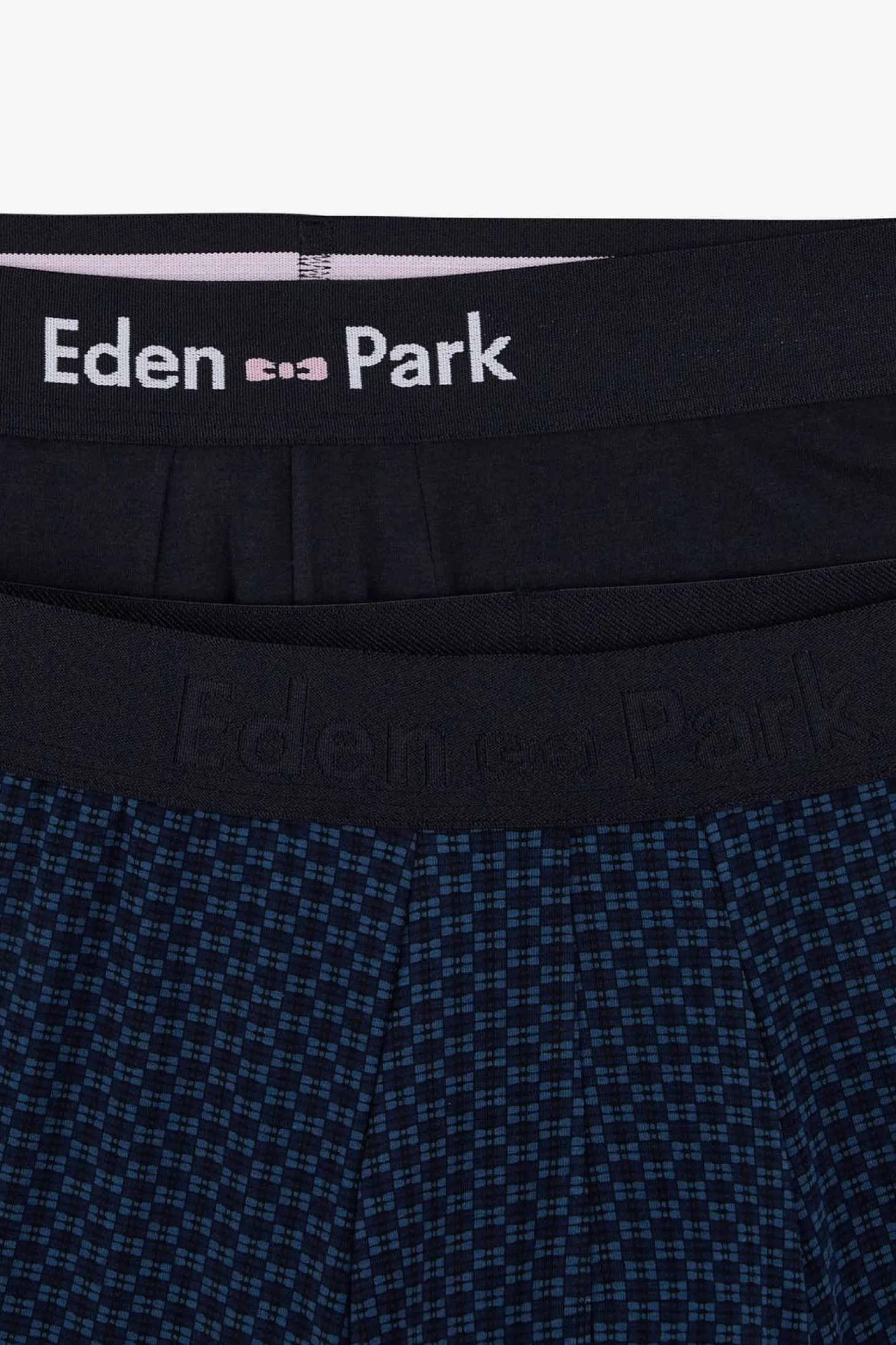 Pack De 2 Boxers Bleu Details Motifs Et Uni