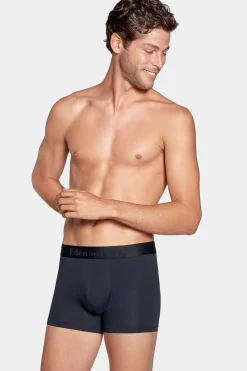 Pack De 2 Boxers Bleu Marine Rayures Rose Et Uni