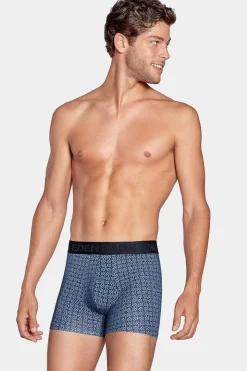 Pack De 2 Boxers Bleu Uni Et Micro-Motifs Ep