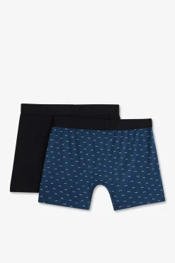 Pack De 2 Boxers Bleu Uni Et Noeuds Papillon