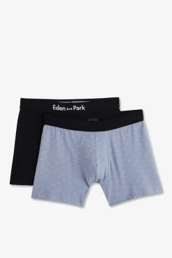 Pack De 2 Boxers Bleu Uni Et Noeuds Papillon