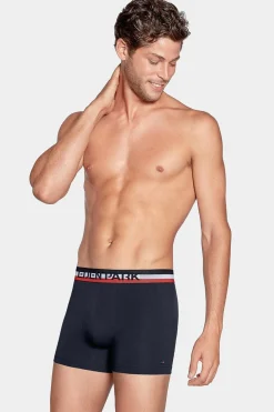 Pack De 2 Boxers Rose Et Bleu Uni Ceinture Contrastante