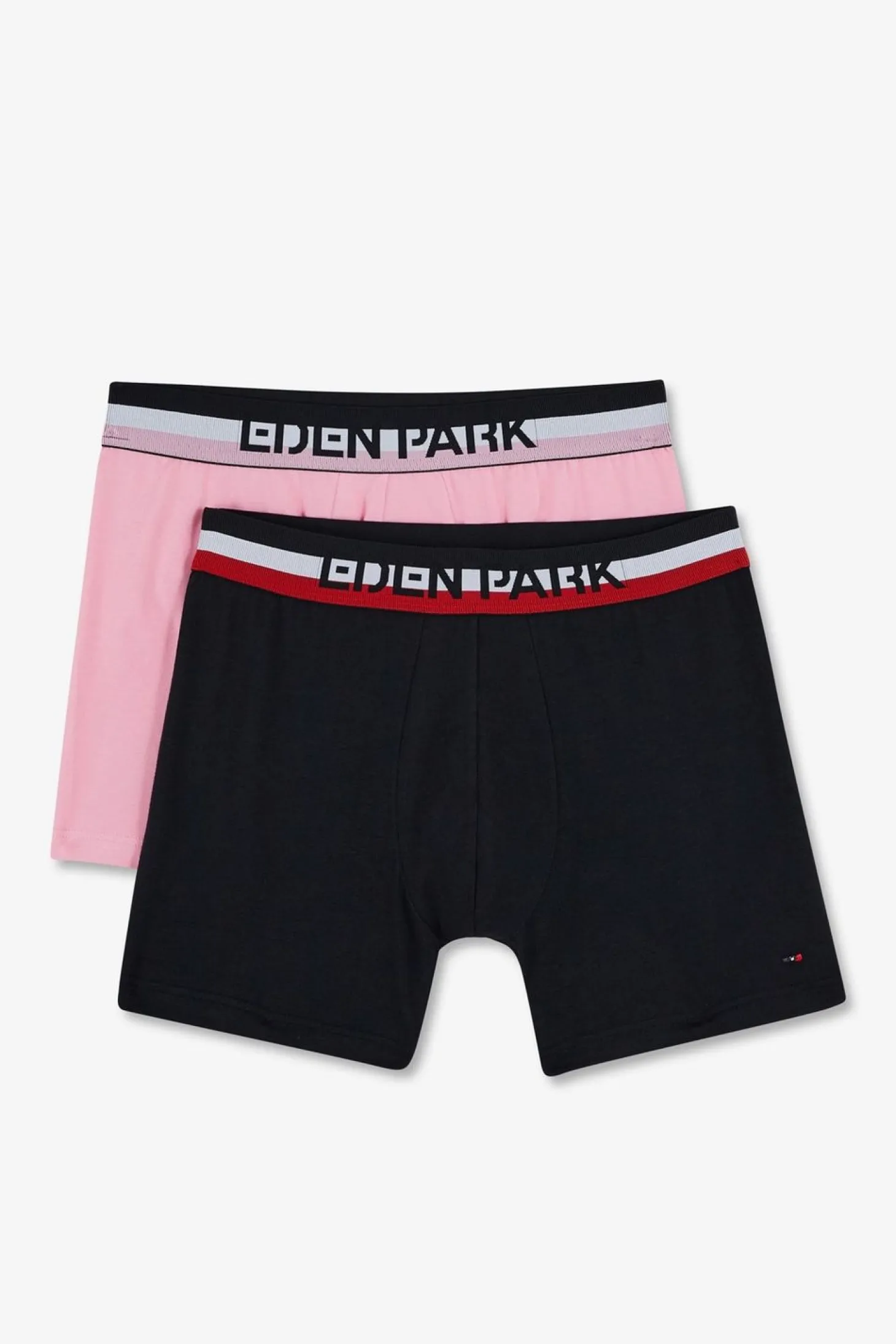 Pack De 2 Boxers Rose Et Bleu Uni Ceinture Contrastante