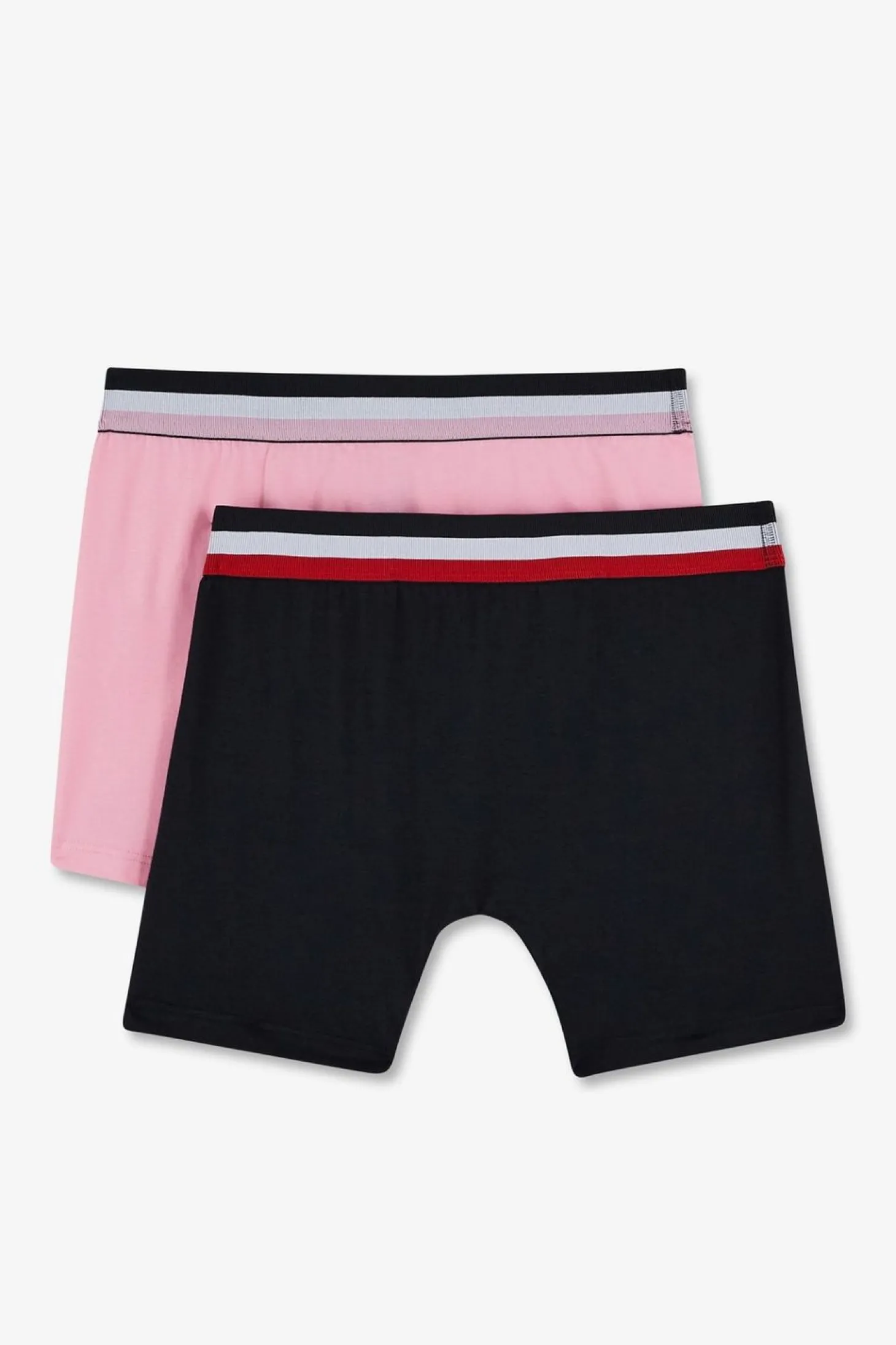 Pack De 2 Boxers Rose Et Bleu Uni Ceinture Contrastante