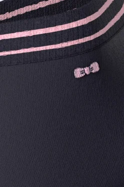 Paire De Chaussettes Basses Marine A Bords Roses En Coton Stretch