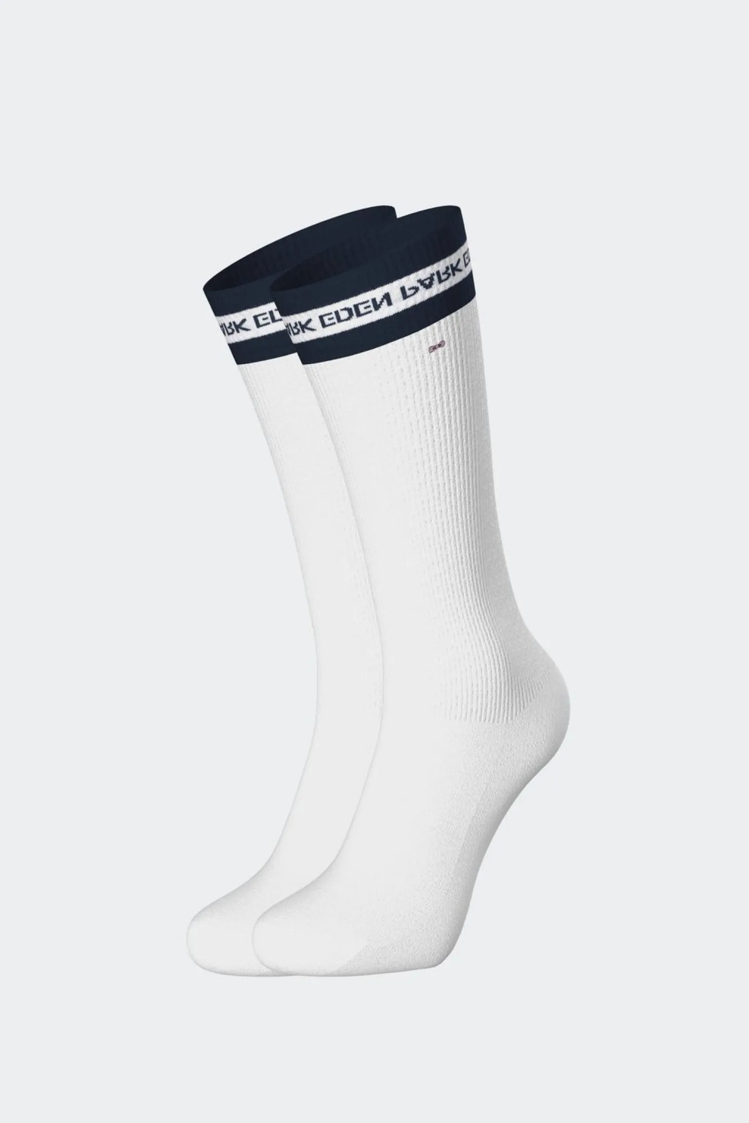Paire De Chaussettes Blanches Siglees Eden Park En Coton Stretch