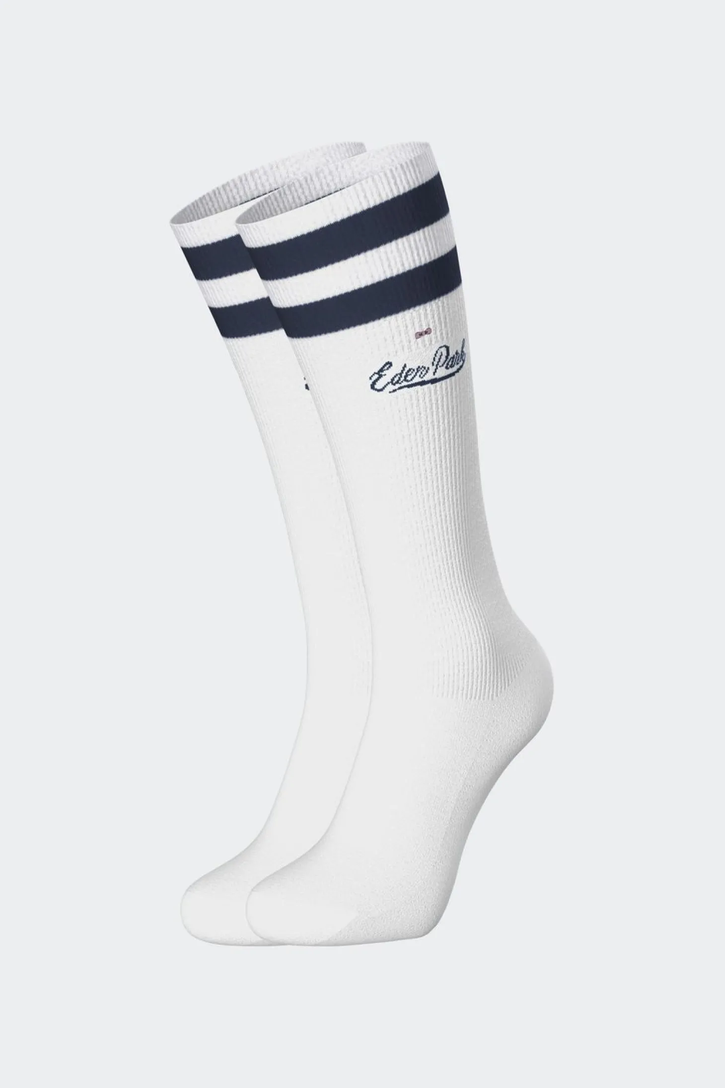 Paire De Chaussettes Blanches Inscription Eden Park Varsity En Coton Stretch