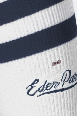 Paire De Chaussettes Blanches Inscription Eden Park Varsity En Coton Stretch