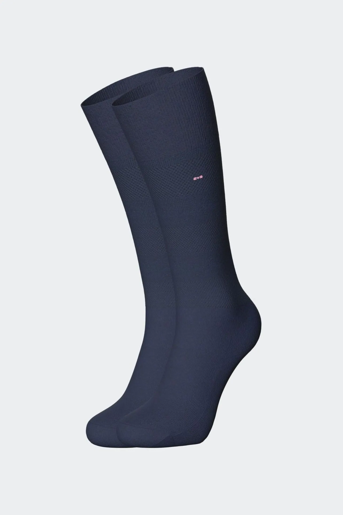 Paire De Chaussettes Cerclees Marine En Coton Stretch