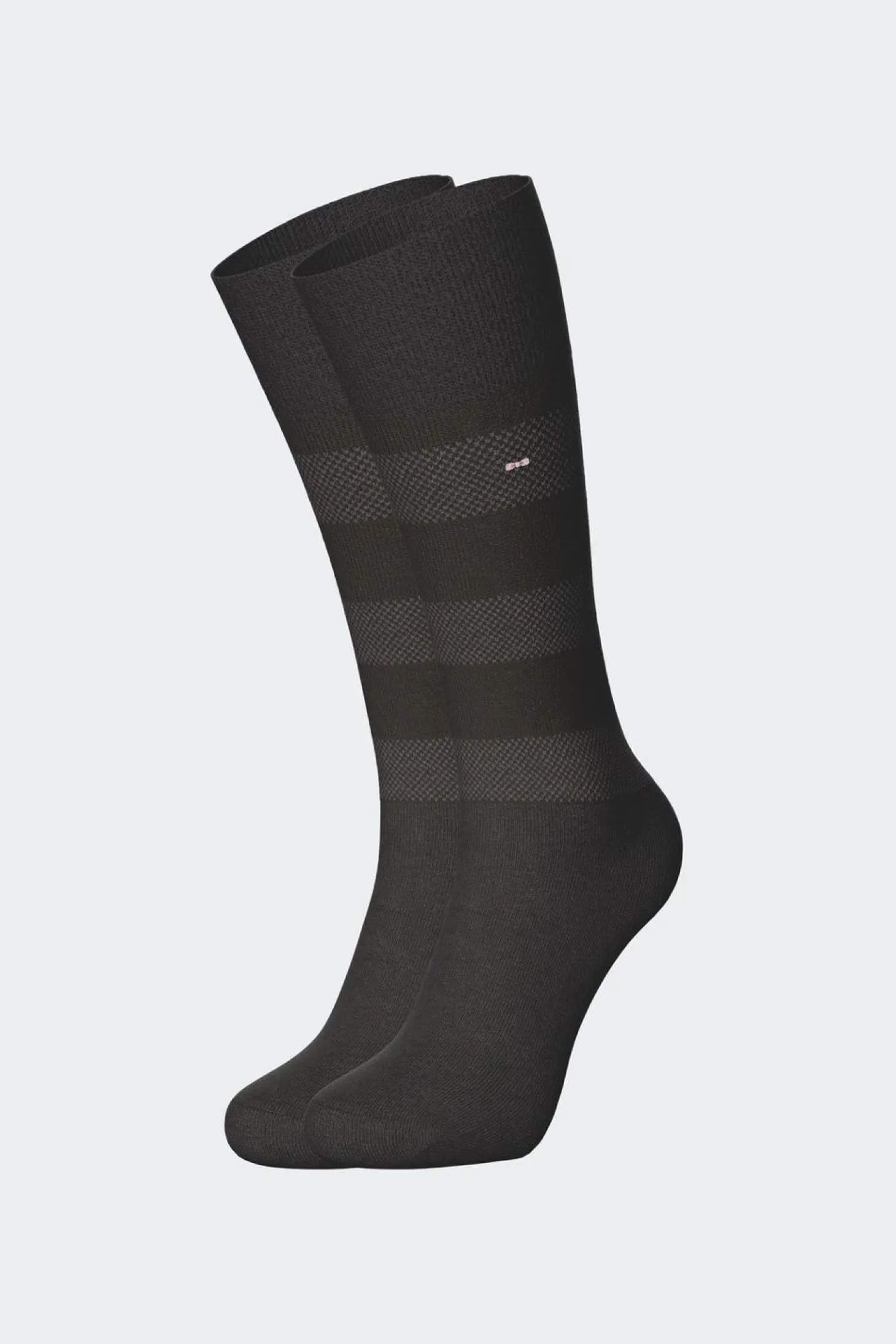 Paire De Chaussettes Cerclees Noires En Coton Stretch