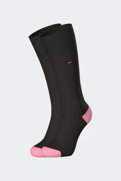 Paire De Chaussettes Cotelees Noires En Coton Stretch