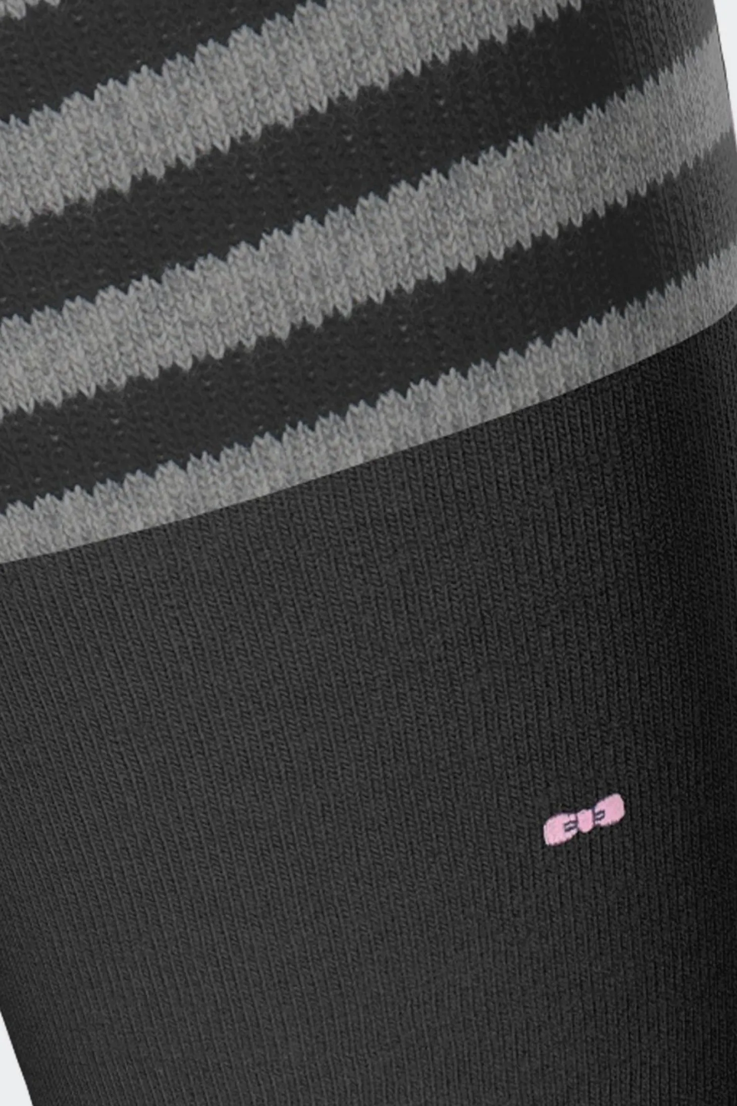 Paire De Chaussettes Noires A Bords Rayes En Coton Stretch