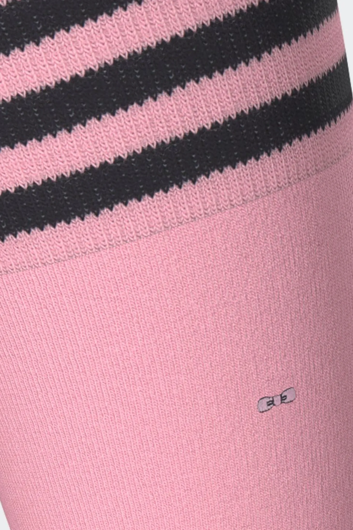 Paire De Chaussettes Roses A Bords Rayes En Coton Stretch