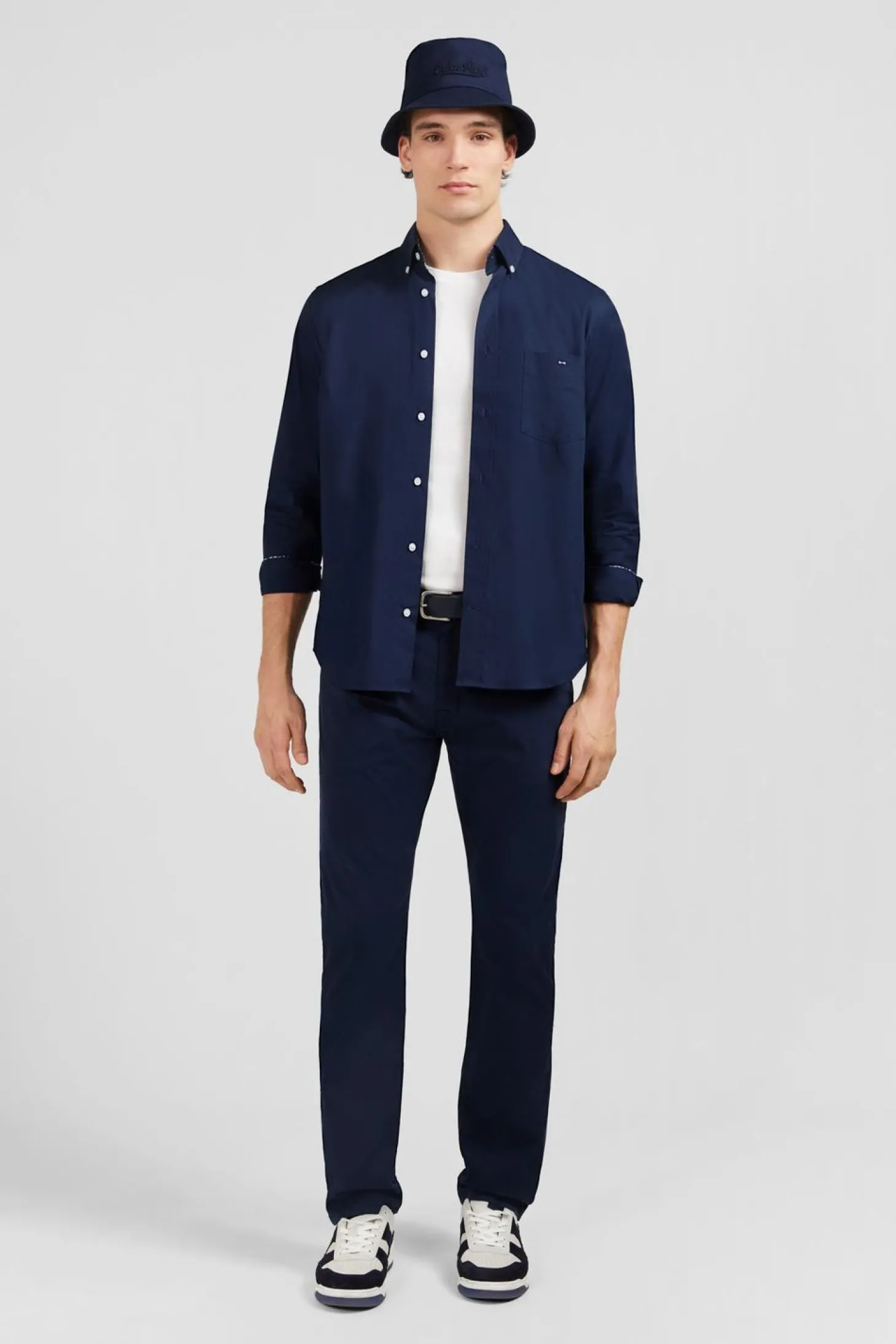 Pantalon Bleu Marine Droit 5 Poches