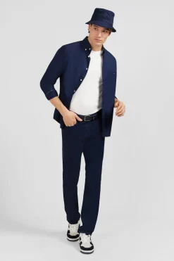 Pantalon Bleu Marine Droit 5 Poches