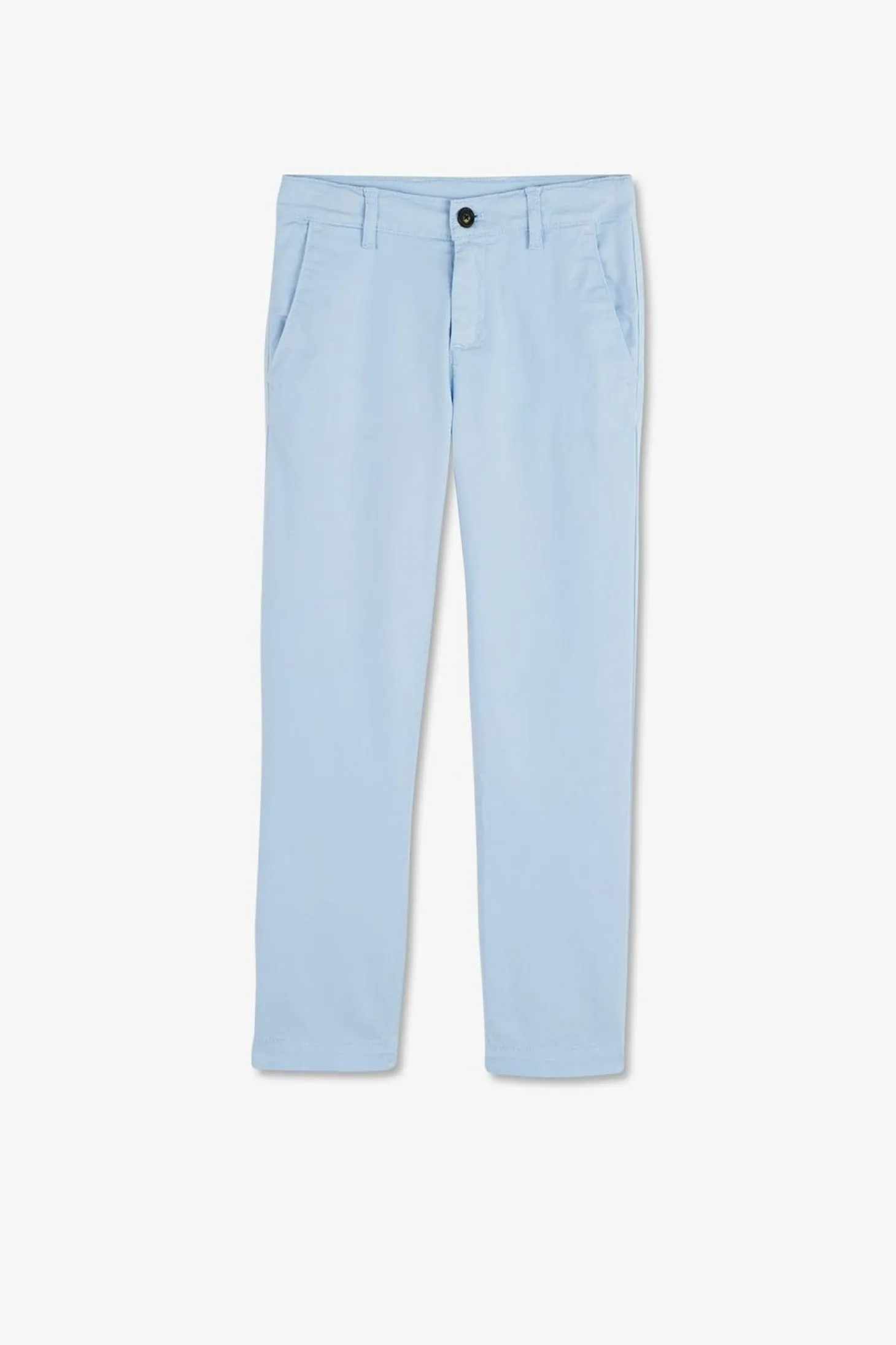 Pantalon Chino Bleu Ciel En Coton Stretch