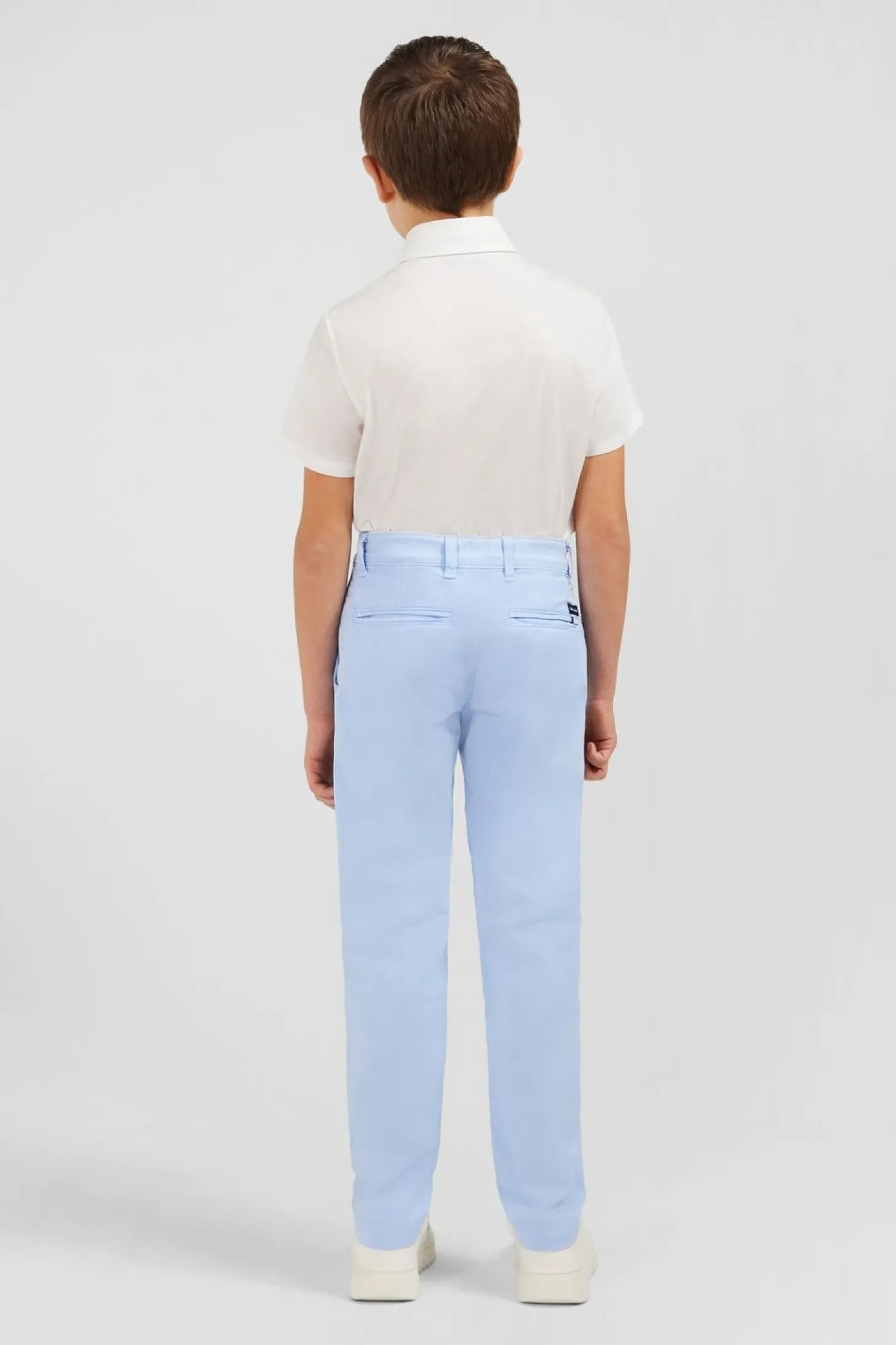 Pantalon Chino Bleu Ciel En Coton Stretch