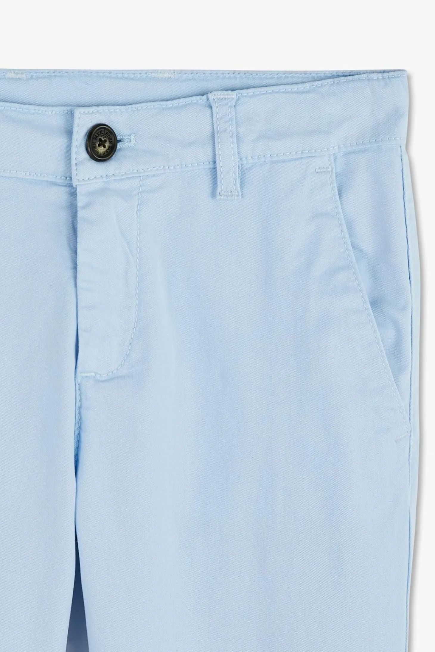 Pantalon Chino Bleu Ciel En Coton Stretch
