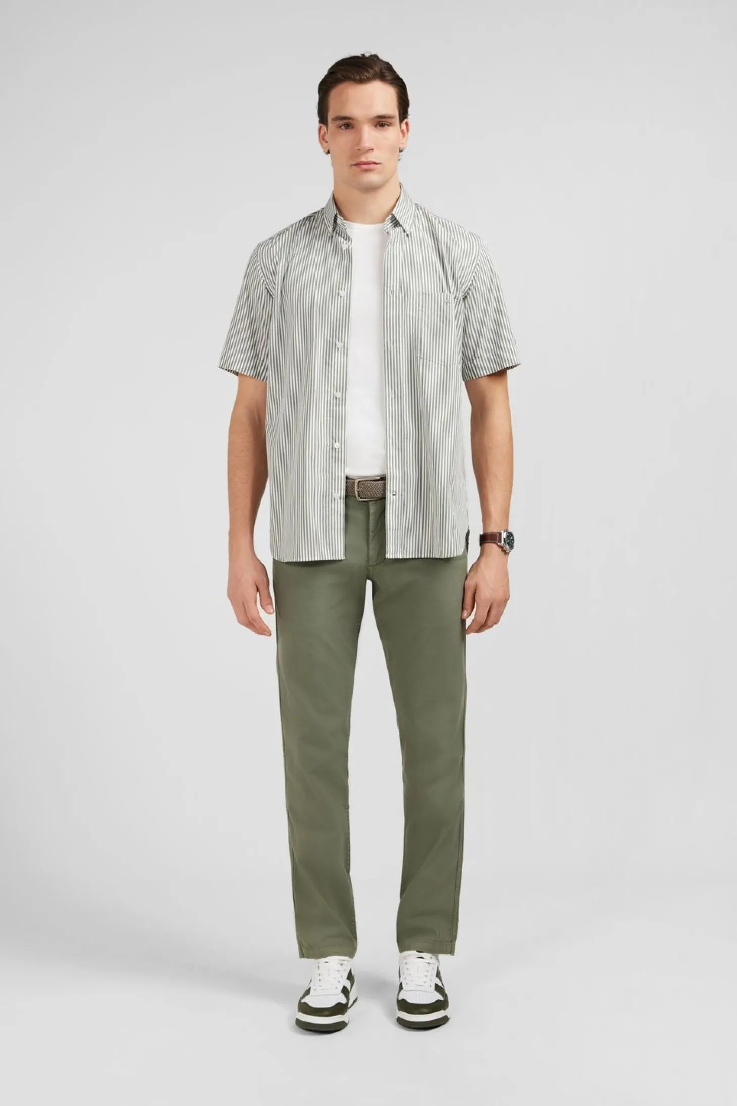 Pantalon Chino Sans Plis Kaki