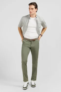 Pantalon Chino Sans Plis Kaki