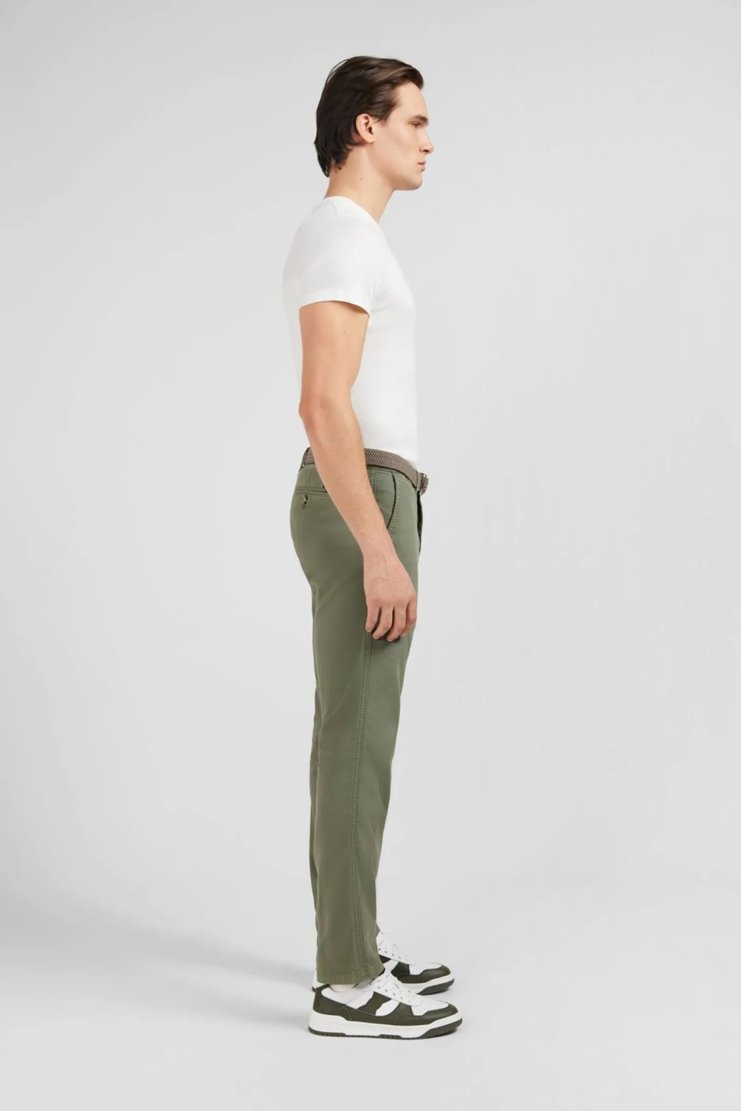 Pantalon Chino Sans Plis Kaki