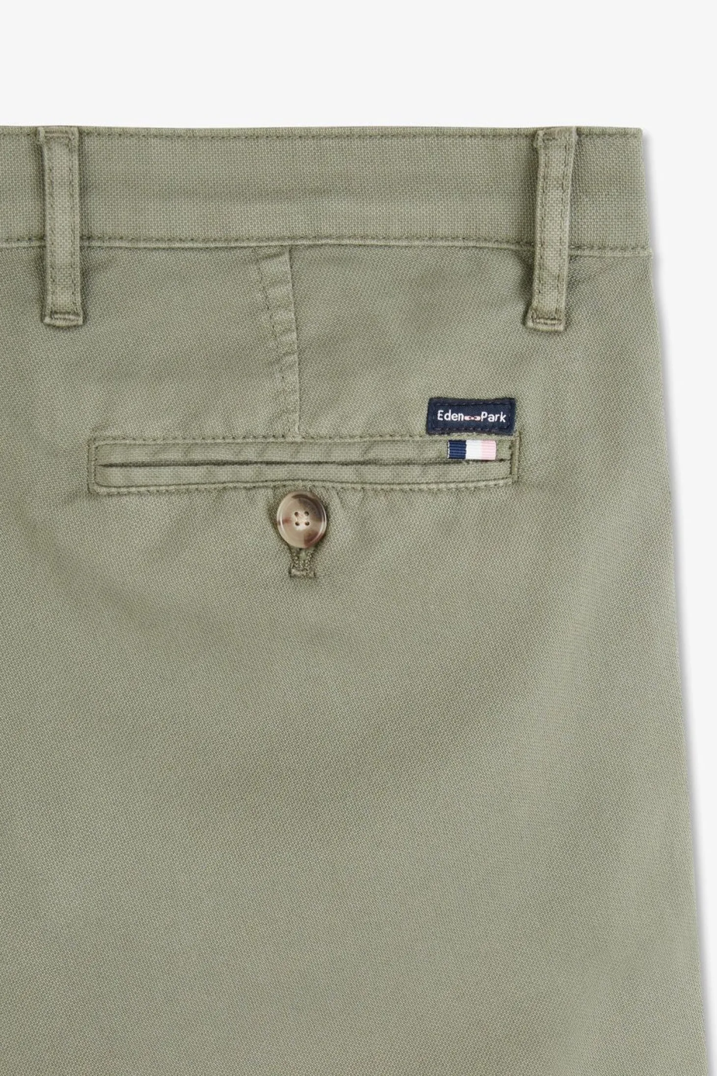 Pantalon Chino Sans Plis Kaki