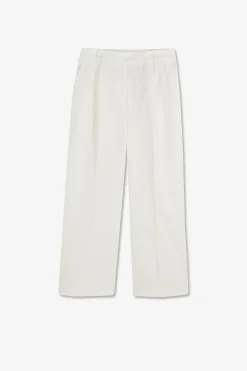 Pantalon Ecru A Jambes Larges Coupe Comfort