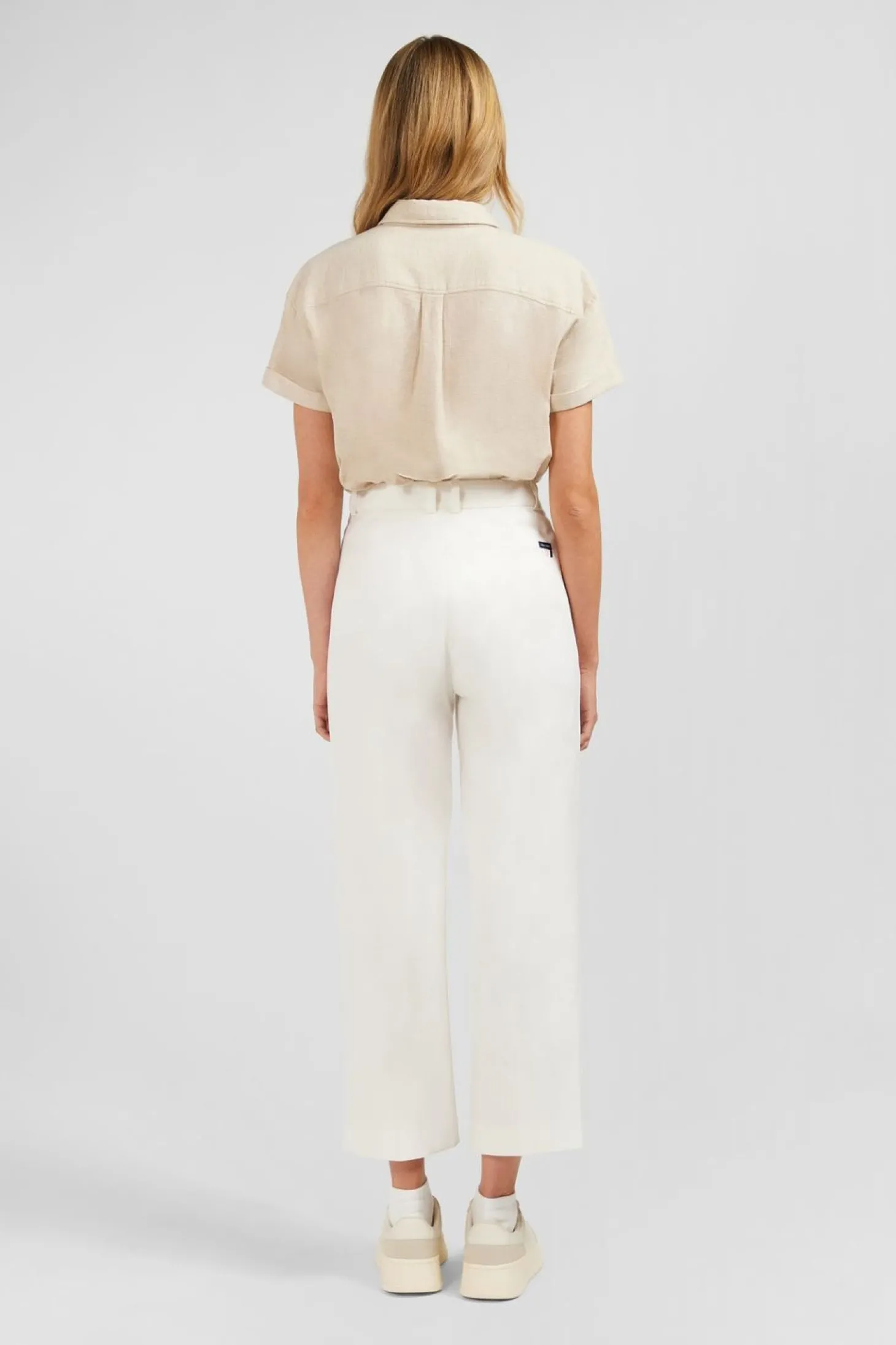Pantalon Ecru A Jambes Larges Coupe Comfort
